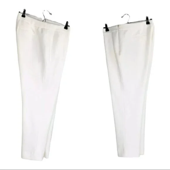 Carlisle Collection Karen Straight Leg Ankle Fully Lined Womens Pants White 12 - Picture 4 of 9